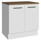 Balcão de Cozinha 80 cm 2 Portas Branco Tampo Rustic Agata Madesa