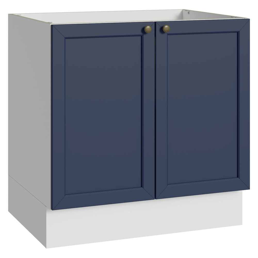 Balcão de Cozinha 80 cm 2 Portas (Sem Tampo) Branco/Azul Vik Madesa