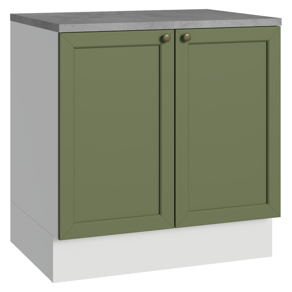 Balcão de Cozinha 80 cm 2 Portas Branco/Verde Vik Madesa