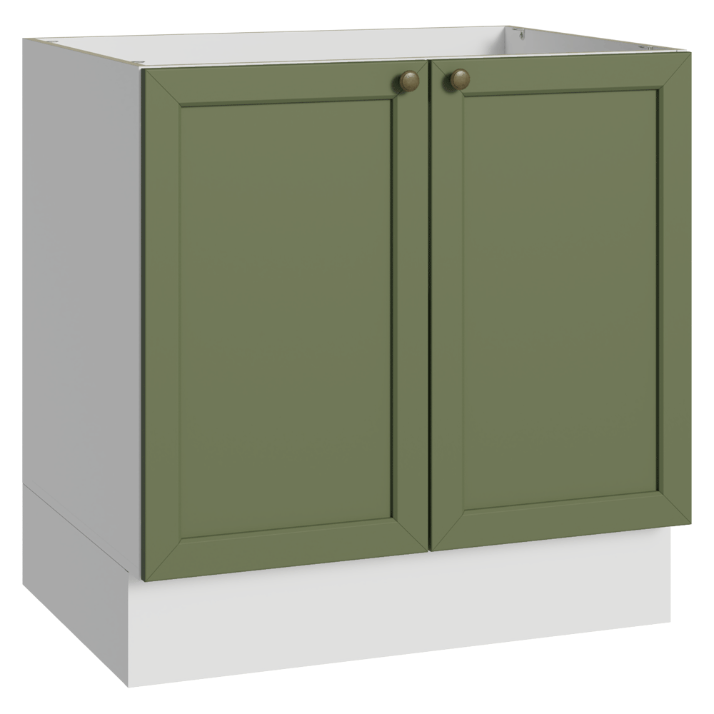 Balcão de Cozinha 80 cm 2 Portas (Sem Tampo) Branco/Verde Vik Madesa
