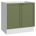 Balcão de Cozinha 80 cm 2 Portas (Sem Tampo) Branco/Verde Vik Madesa