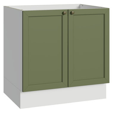Balcão de Cozinha 80 cm 2 Portas (Sem Tampo) Branco/Verde Vik Madesa