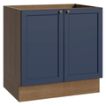 Balcão de Cozinha 80 cm 2 Portas (Sem Tampo) Rustic/Azul Vik Madesa