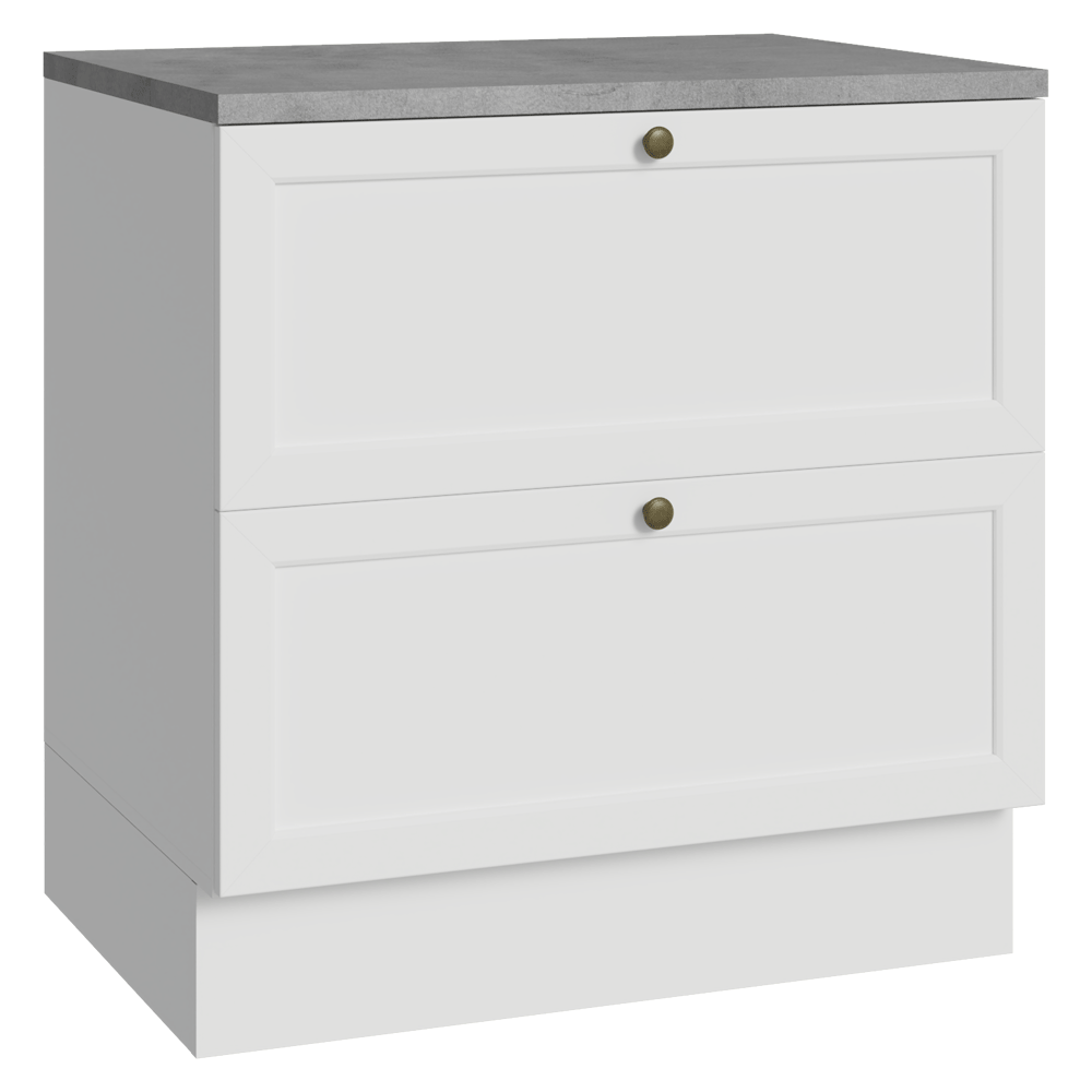 Balcão de Cozinha 80 cm 2 Gavetas Branco Vik Madesa