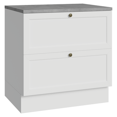 Balcão de Cozinha 80 cm 2 Gavetas Branco Vik Madesa