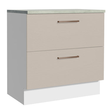 Balcão 80 cm 2 Gavetas Branco/Crema Agata Madesa