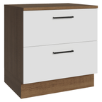 Balcão 80 cm 2 Gavetas Rustic/Branco Agata Madesa