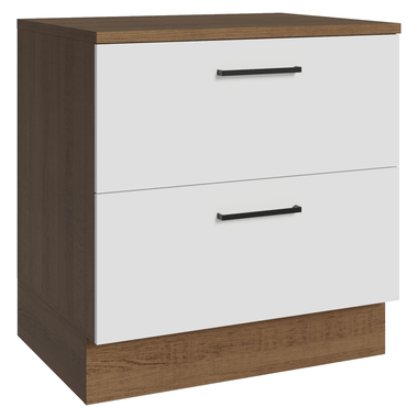 Balcão 80 cm 2 Gavetas Rustic/Branco Agata Madesa
