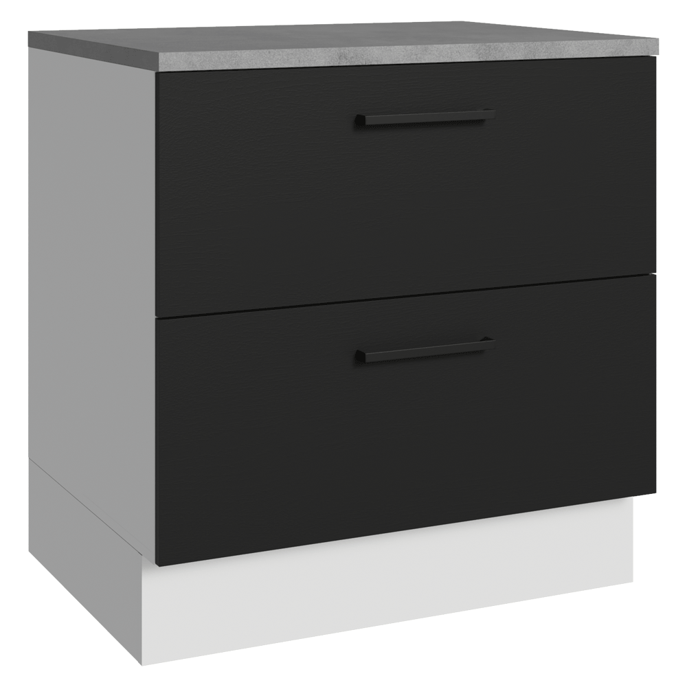 Balcão 80 cm 2 Gavetas Branco/Preto Agata Madesa