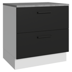 Balcão 80 cm 2 Gavetas Branco/Preto Agata Madesa
