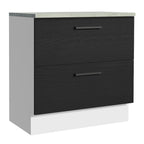 Balcão 80 cm 2 Gavetas Branco/Preto Agata Madesa