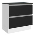 Balcão 100% MDF 80cm 2 Gavetas Branco/Preto Acordes Madesa
