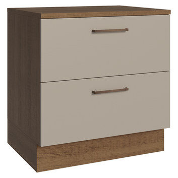 Balcão 80 cm 2 Gavetas Rustic/Crema Agata Madesa