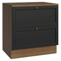 Balcão de Cozinha 80 cm 2 Gavetas Rustic/Preto Vik Madesa