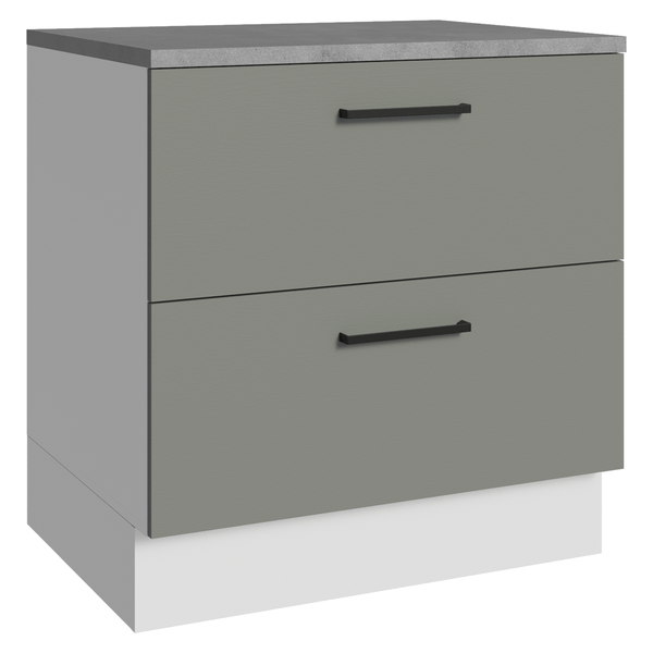 Balcão 80 cm 2 Gavetas Branco/Cinza Agata Madesa