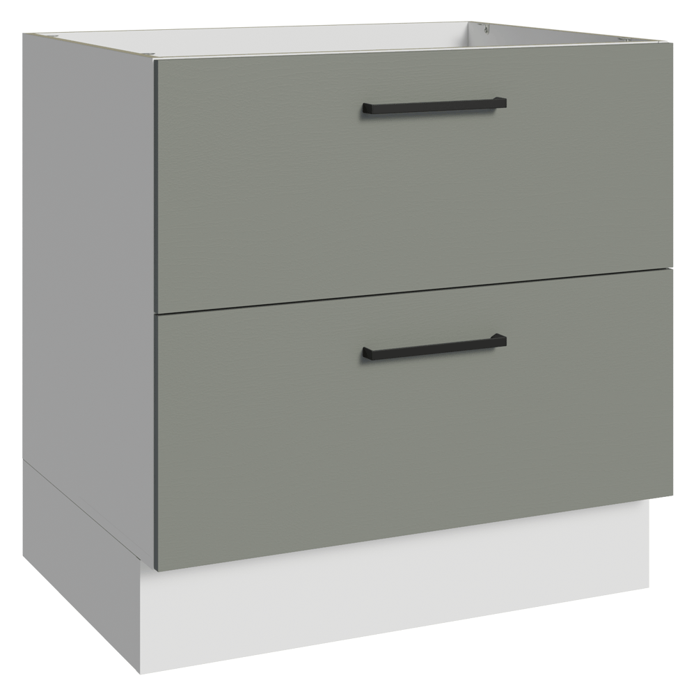 Balcão de Cozinha 80 cm 2 Gavetas (Sem Tampo) Branco/Cinza Agata Madesa