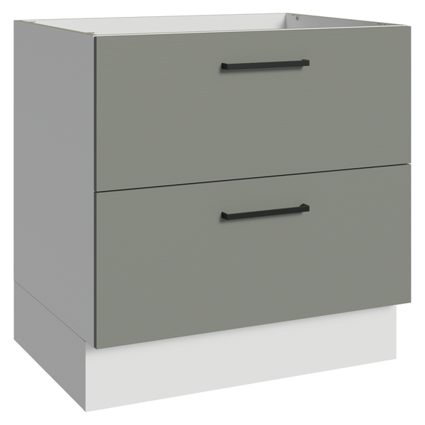 Balcão de Cozinha 80 cm 2 Gavetas (Sem Tampo) Branco/Cinza Agata Madesa
