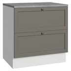 Balcão de Cozinha 80 cm 2 Gavetas Branco/Cinza Vik Madesa