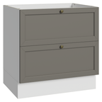 Balcão de Cozinha 80 cm 2 Gavetas (Sem Tampo) Branco/Cinza Vik Madesa