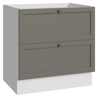 Balcão de Cozinha 80 cm 2 Gavetas (Sem Tampo) Branco/Cinza Vik Madesa