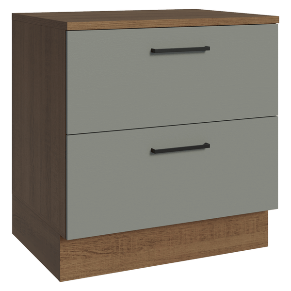 Balcão 80 cm 2 Gavetas Rustic/Cinza Agata Madesa