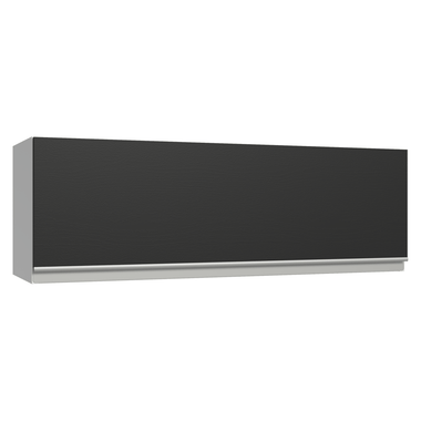 Armário Aéreo 100 cm 1 Porta Basculante Branco/Preto Glamy Madesa