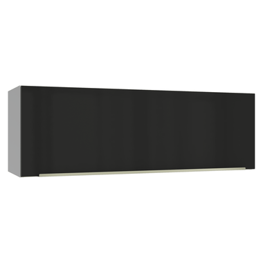 Armário Aéreo 100 cm 1 Porta Basculante Branco/Preto Lux Madesa