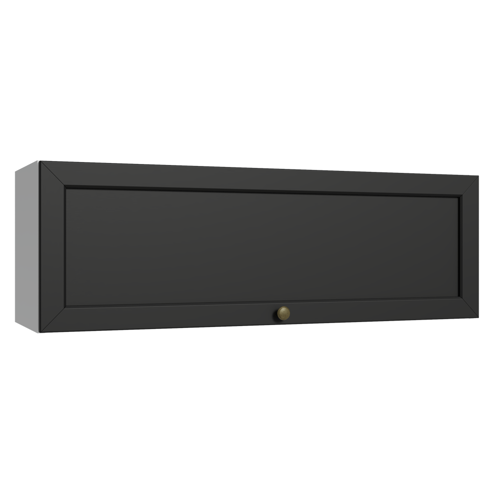 Armário Aéreo 100 cm 1 Porta Basculante Branco/Preto Vik Madesa