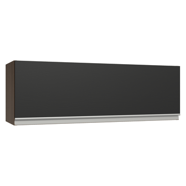 Armário Aéreo 100 cm 1 Porta Basculante Rustic/Preto Glamy Madesa