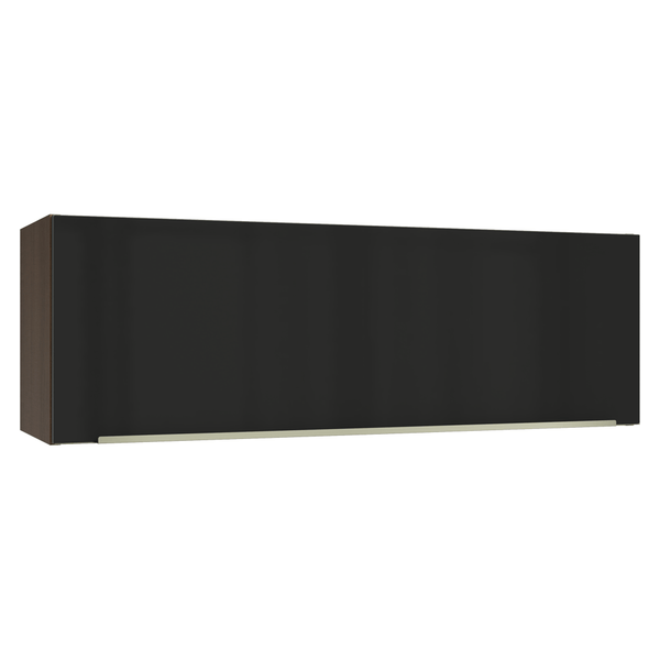 Armário Aéreo 100 cm 1 Porta Basculante Rustic/Preto Lux Madesa