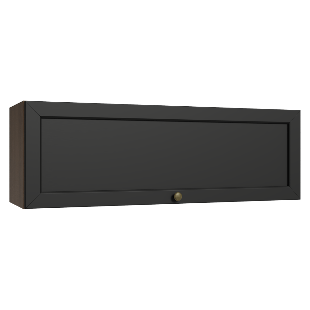 Armário Aéreo 100 cm 1 Porta Basculante Rustic/Preto Vik Madesa