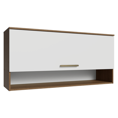 Armário Aéreo 105 cm 1 Porta Basculante Rustic/Branco Lille Madesa