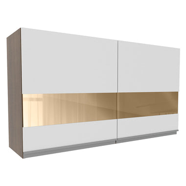 Armário Aéreo Madesa Glamy 120 cm 2 Portas com Vidro Rustic/Branco