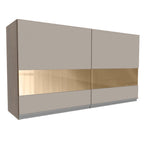 Armário Aéreo Madesa Glamy 120 cm 2 Portas com Vidro Rustic/Crema