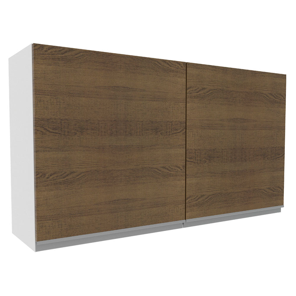 Armário Aéreo Madesa Acordes 100% MDF 120 cm 2 Portas Branco/Rustic