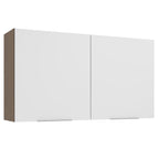 Armário Aéreo Madesa Stella 120 cm 2 Portas Rustic/Branco