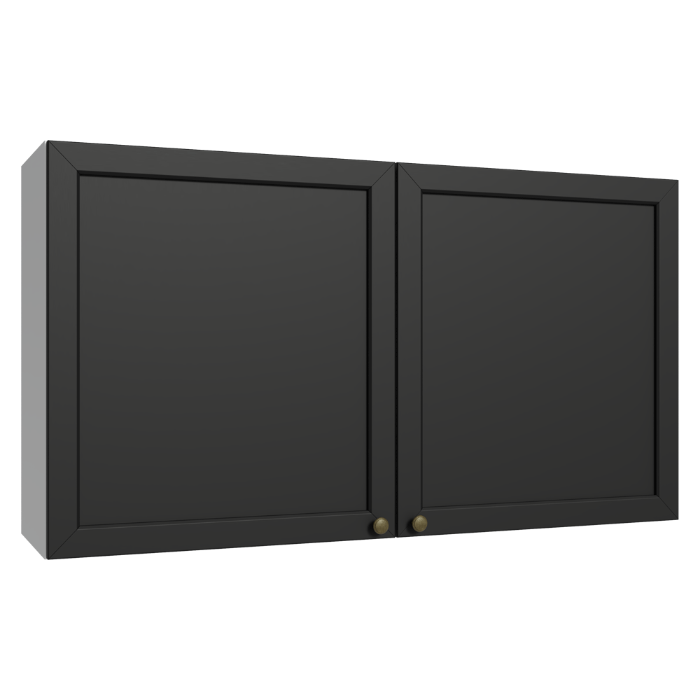 Armário Aéreo 120 cm 2 Portas Branco/Preto Vik Madesa