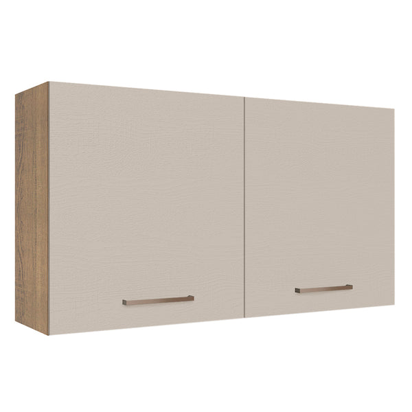 Armário Aéreo 120 cm 2 Portas Rustic/Crema Agata Madesa