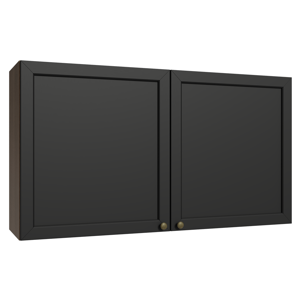 Armário Aéreo 120 cm 2 Portas Rustic/Preto Vik Madesa