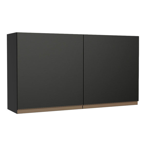 Armário Aéreo Madesa Reims 120 cm 2 Portas Preto