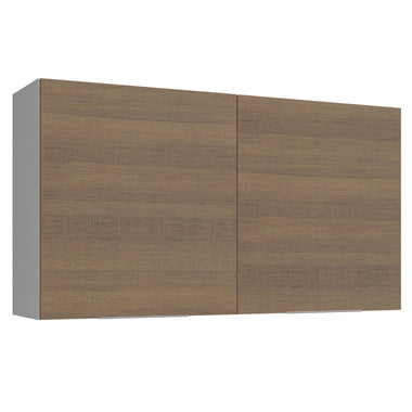 Armário Aéreo Madesa Stella 120 cm 2 Portas Branco/Rustic