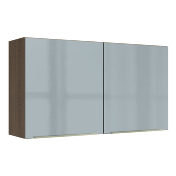 Armário Aéreo Madesa Lux 120 cm 2 Portas Rustic/Cinza