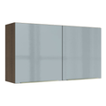 Armário Aéreo Madesa Lux 120 cm 2 Portas Rustic/Cinza