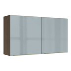 Armário Aéreo Madesa Lux 120 cm 2 Portas Rustic/Cinza