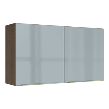 Armário Aéreo Madesa Lux 120 cm 2 Portas Rustic/Cinza