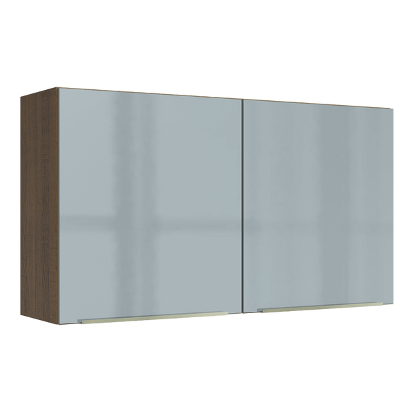 Armário Aéreo Madesa Lux 120 cm 2 Portas Rustic/Cinza