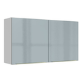 Armário Aéreo Madesa Lux 120 cm 2 Portas Branco/Cinza