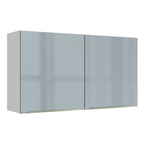 Armário Aéreo Madesa Lux 120 cm 2 Portas Branco/Cinza