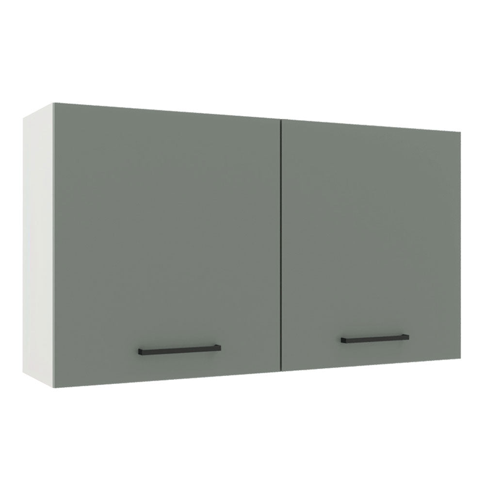 Armário Aéreo Madesa Agata 120 cm 2 Portas Branco/Cinza