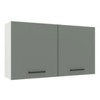Armário Aéreo Madesa Agata 120 cm 2 Portas Branco/Cinza